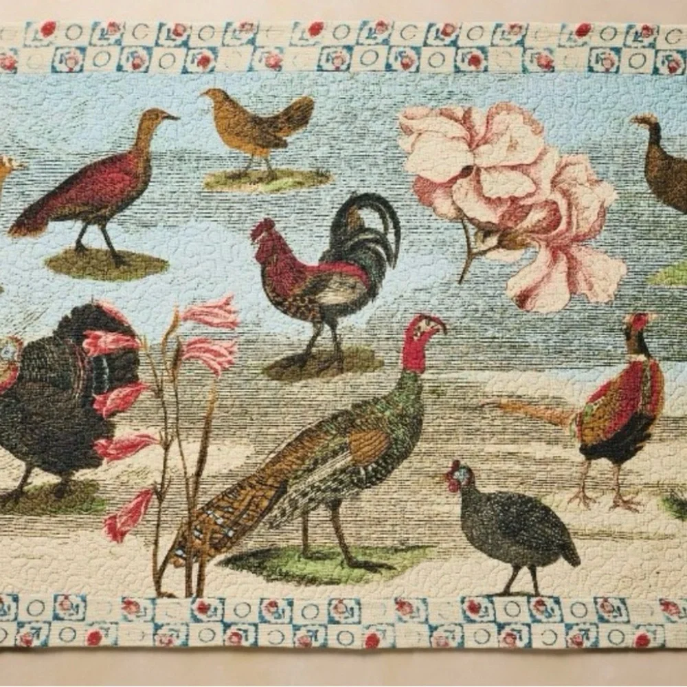 John Derian Quilted Throw - Cream and Black